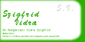szigfrid vidra business card
